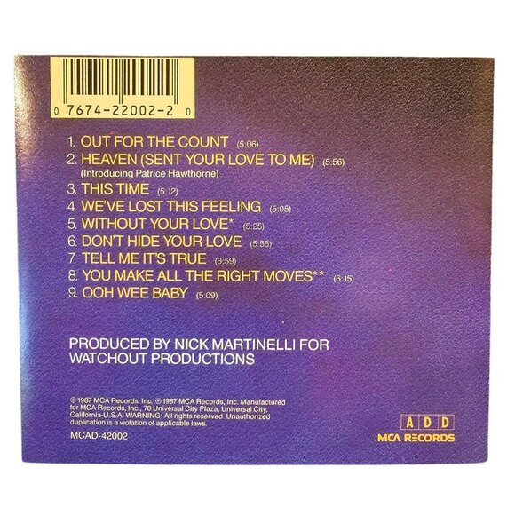 Ian Foster Album CD Out For The Count 1987 Music MCA Records  37693cd - Picture 2 of 2